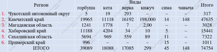 Итоги лососевой путины на 12 августа